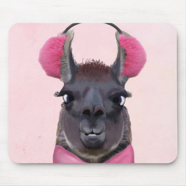 Chilly Llama Pink Mousepad (Vorne)