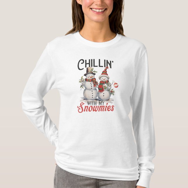 Chilly mit meiner Snowmie Long Sleeve T - Shirt (Vorderseite)