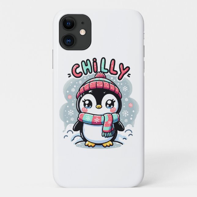 Chilly Penguin Snowy Scarf Hug Case-Mate iPhone Hülle (Rückseite)
