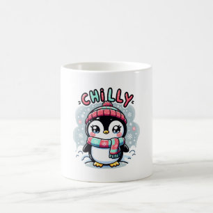 Chilly Penguin Snowy Scarf Hug Kaffeetasse