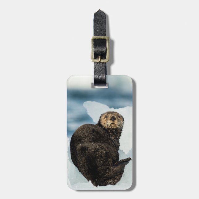 Chilly Sea Otter Gepäckanhänger (Vorderseite vertikal)
