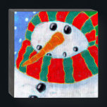 Chilly Snowman Abstrakt Art Holzkisten Schild<br><div class="desc">Meine farbenfrohe abstrakte Malerei eines kalten Schneemanns macht diese Holzkiste zu einem einzigartigen Kunstwerk im Urlaub!</div>