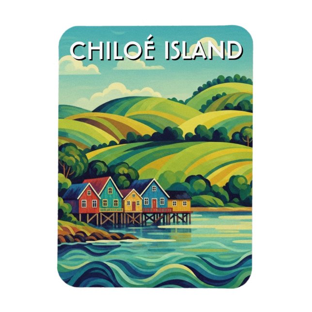 Chiloé Insel Chile Reise Magnet (Vertikal)