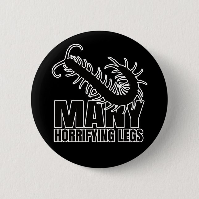 Chilopod Centipede Millipede Entomology Geek Button (Vorderseite)
