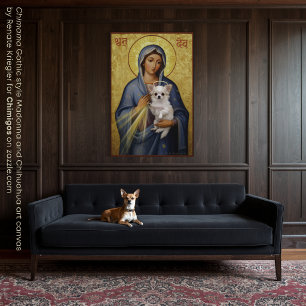 Chimama - Madonna und Chihuahua Leinwanddruck
