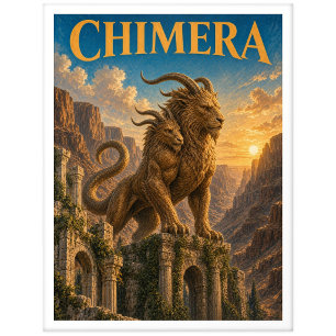 Chimäre, Gothic Fantasy Monster Postkarte
