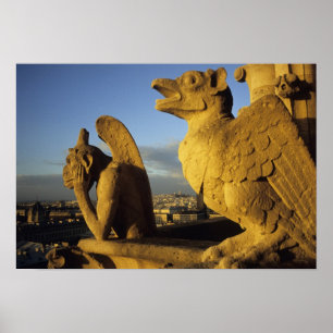 Chimäre, Kathedrale Notre-Dame, Paris, Frankreich Poster