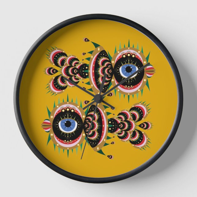 Chimera - Gerahmte Uhr für Vögel (Vorderseite)