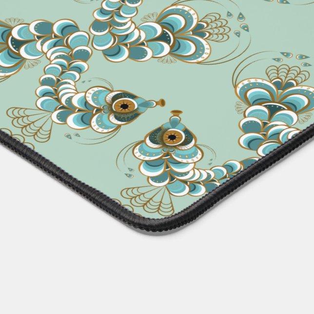 Chimera - Peacock Seepferd Pistachio Desk Mat Schreibtischunterlage (Ecke)