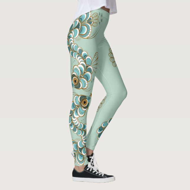 Chimera - Seepferd für Pfauen - Leggings (Rechts)