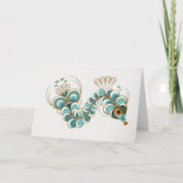 Chimera - Seepferd-Grußkarte für Pfauen Ankündigung