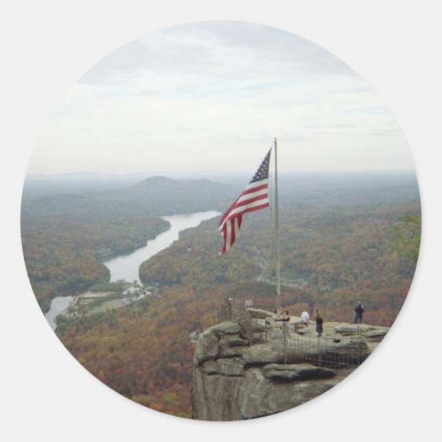 Chimney Rock Mountain Runder Aufkleber (Vorderseite)