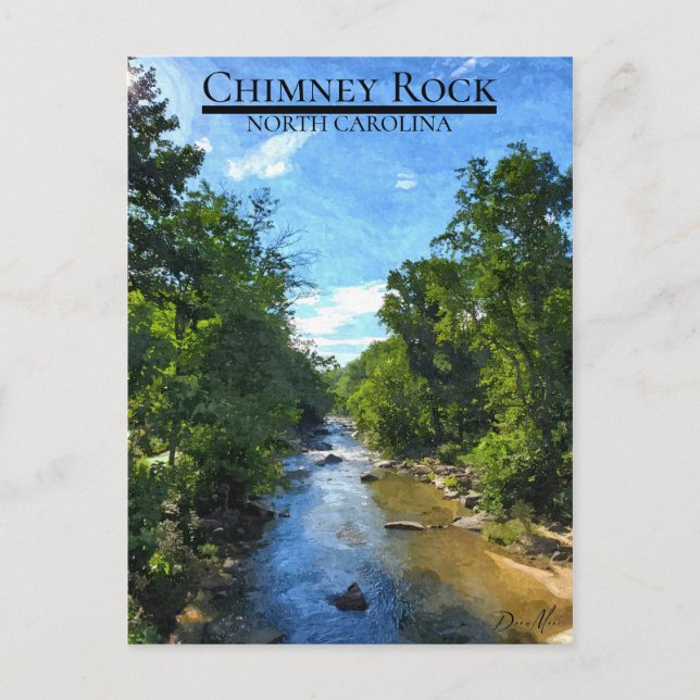 Chimney Rock North Carolina River Postcard Postkarte (Vorderseite)