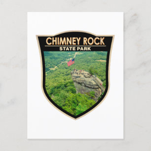 Chimney Rock Staat Park North Carolina Abzeichen Postkarte