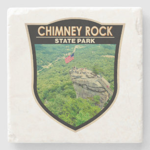 Chimney Rock Staat Park North Carolina Abzeichen Steinuntersetzer