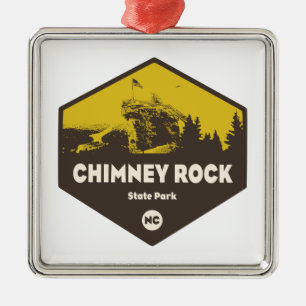 Chimney Rock Staat Park, North Carolina Ornament Aus Metall
