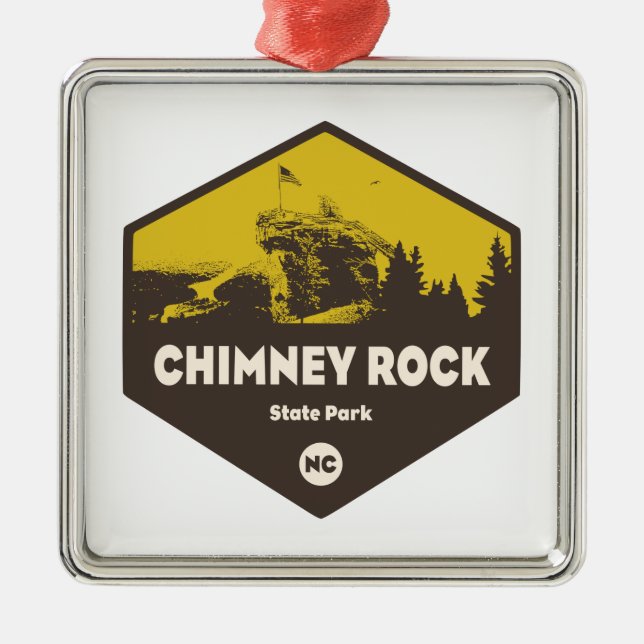 Chimney Rock Staat Park, North Carolina Ornament Aus Metall (Vorne)