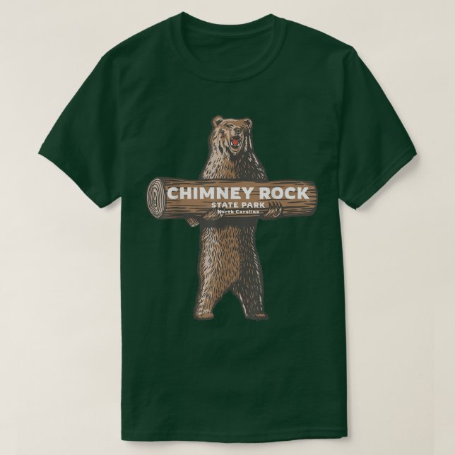 Chimney Rock State Park North Carolina Bear Vacati T-Shirt (Design vorne)