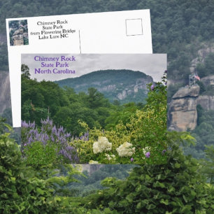 Chimney Rock von Flowering Bridge Lake Lure NC Postkarte