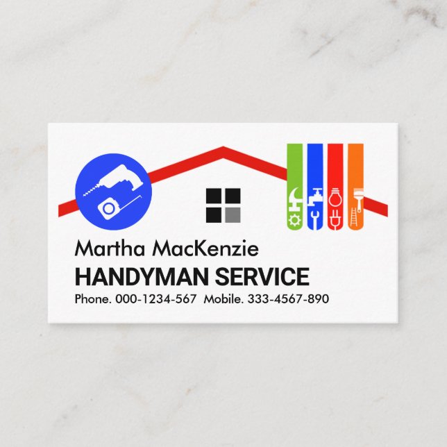 Chimney Rooftop Gebäude Zuhause reparieren Visitenkarte (Vorderseite)