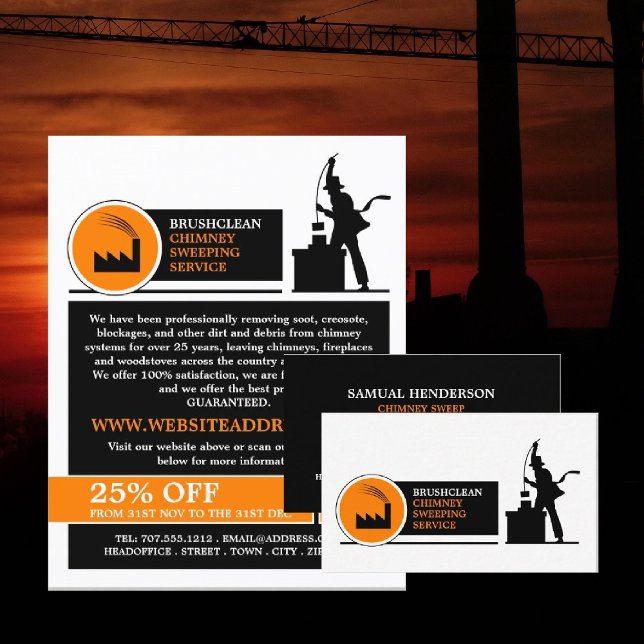 Chimney Sweep Logo Design, Kaminney Sweep Visitenkarte (Von Creator hochgeladen)
