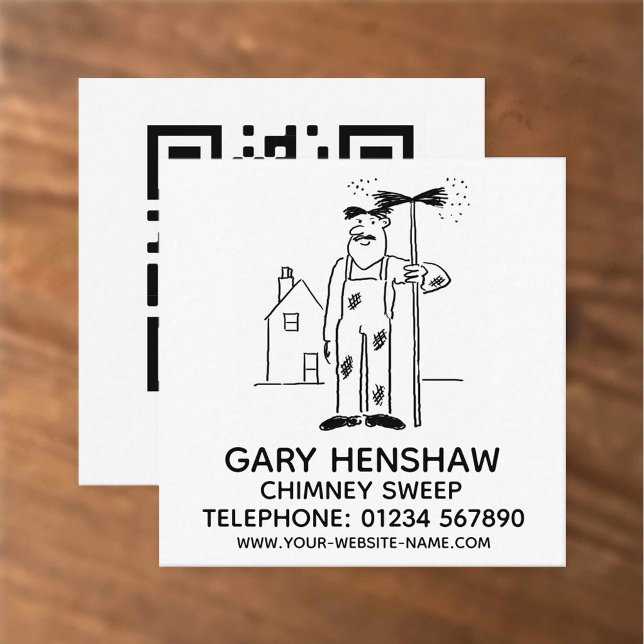 Chimney Sweep Square Business Card Quadratische Visitenkarte (Von Creator hochgeladen)