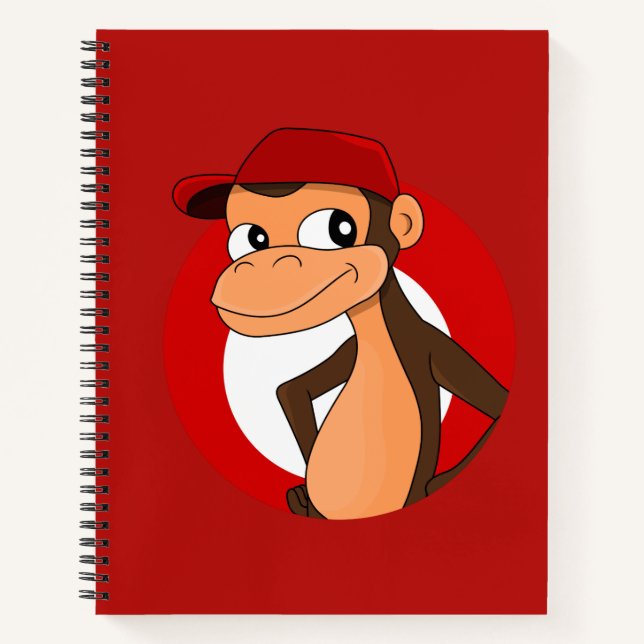 Chimp-Cartoon-Notebook Notizbuch (Vorderseite)