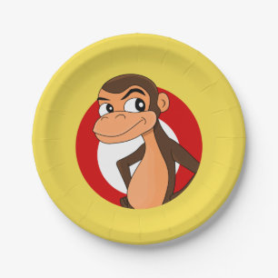 Chimp-Cartoon-PapierTeller Pappteller