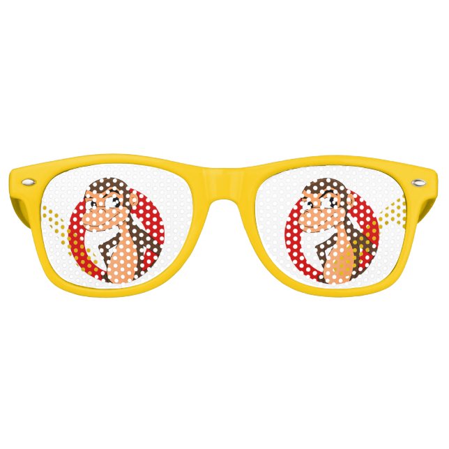 Chimp cartoon retro sunglasses partybrille (Vorderseite)