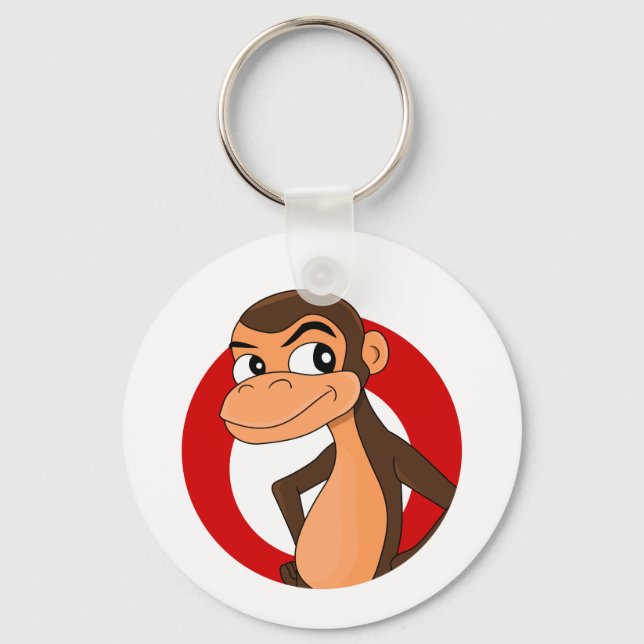 Chimp Cartoon Schlüsselanhänger (Vorderseite)