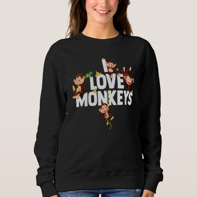 Chimp I Liebe Affen Schimpanse Affe Sweatshirt (Vorderseite)