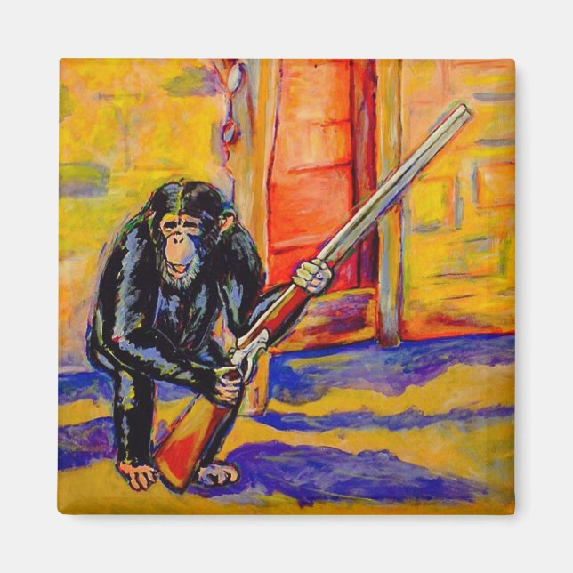 Chimp mit einem Gun Magnet (Vorne)