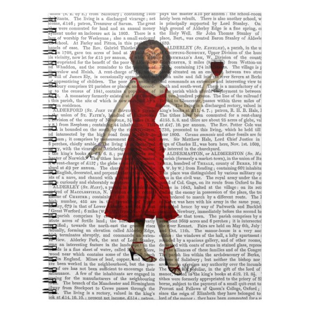 Chimp mit Wein Notizblock (Vorderseite)