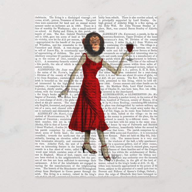 Chimp mit Wein Postkarte (Vorderseite)