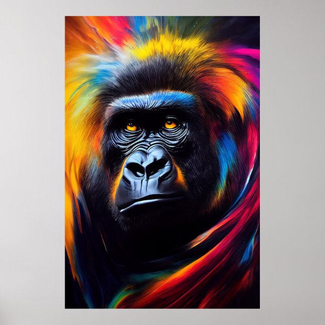 Chimpanzee Ape Animal Discovery Adventure Nature Poster (Vorne)