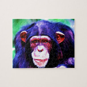 Chimpanzee - Art İllustration Malerei Puzzle