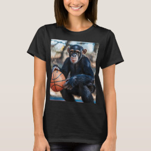 Chimpanzee Basketball Affe Funny Graphic T-Shirt
