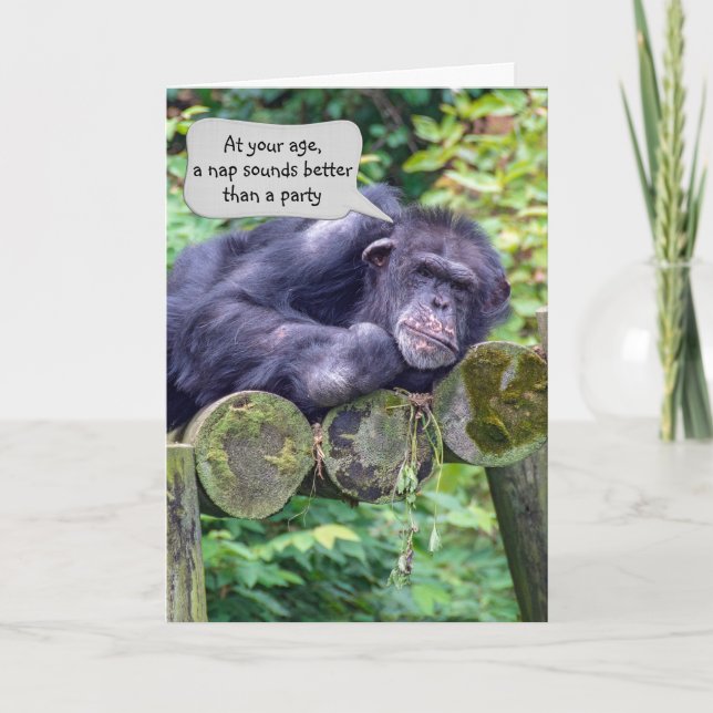 Chimpanzee Birthday Spaß Karte (Vorderseite)
