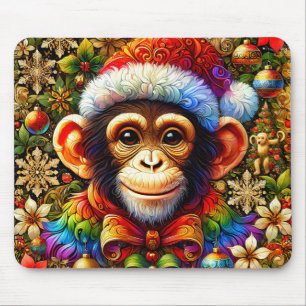 CHIMPANZEE Christmas Zany ~ Mousepad