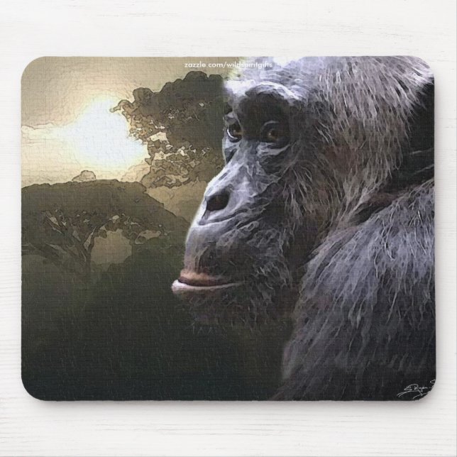 Chimpanzee Conservation Wildlife Art Mousepad (Vorne)