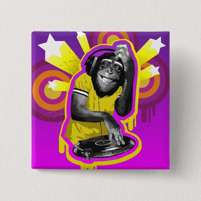 Chimpanzee DJ Button (Vorderseite)