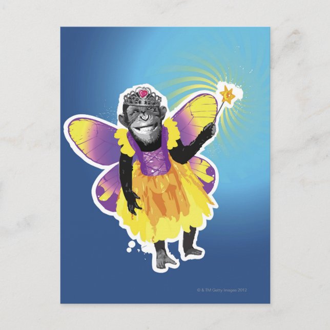 Chimpanzee Fairy Postkarte (Vorderseite)