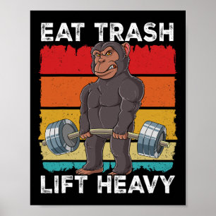 Chimpanzee Gym Weichtrainings essen Müllhaken Heav Poster