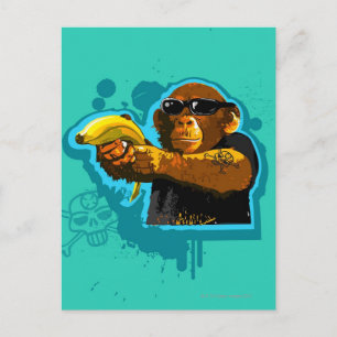 Chimpanzee Holding a Banana Postkarte
