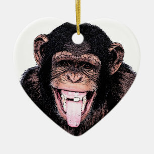 Chimpanzee Keramik Ornament