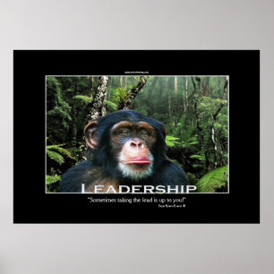 Chimpanzee LEADERSHIP Motivierend Art Poster