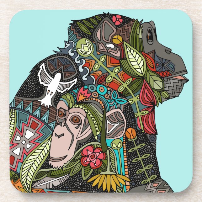 chimpanzee love sky untersetzer (Vorderseite)