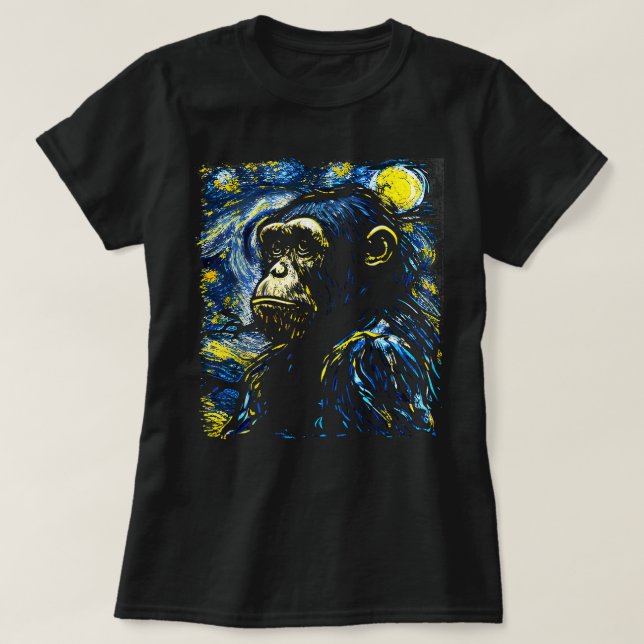 Chimpanzee Lover Geschenk Kunst T-Shirt (Design vorne)