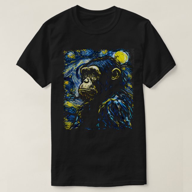 Chimpanzee Lover Geschenk Kunst T-Shirt (Design vorne)