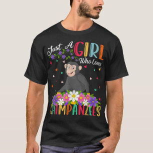 Chimpanzee Lover Just A Girl Who Lieben Schimpanse T-Shirt